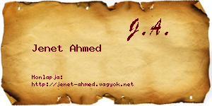 Jenet Ahmed névjegykártya